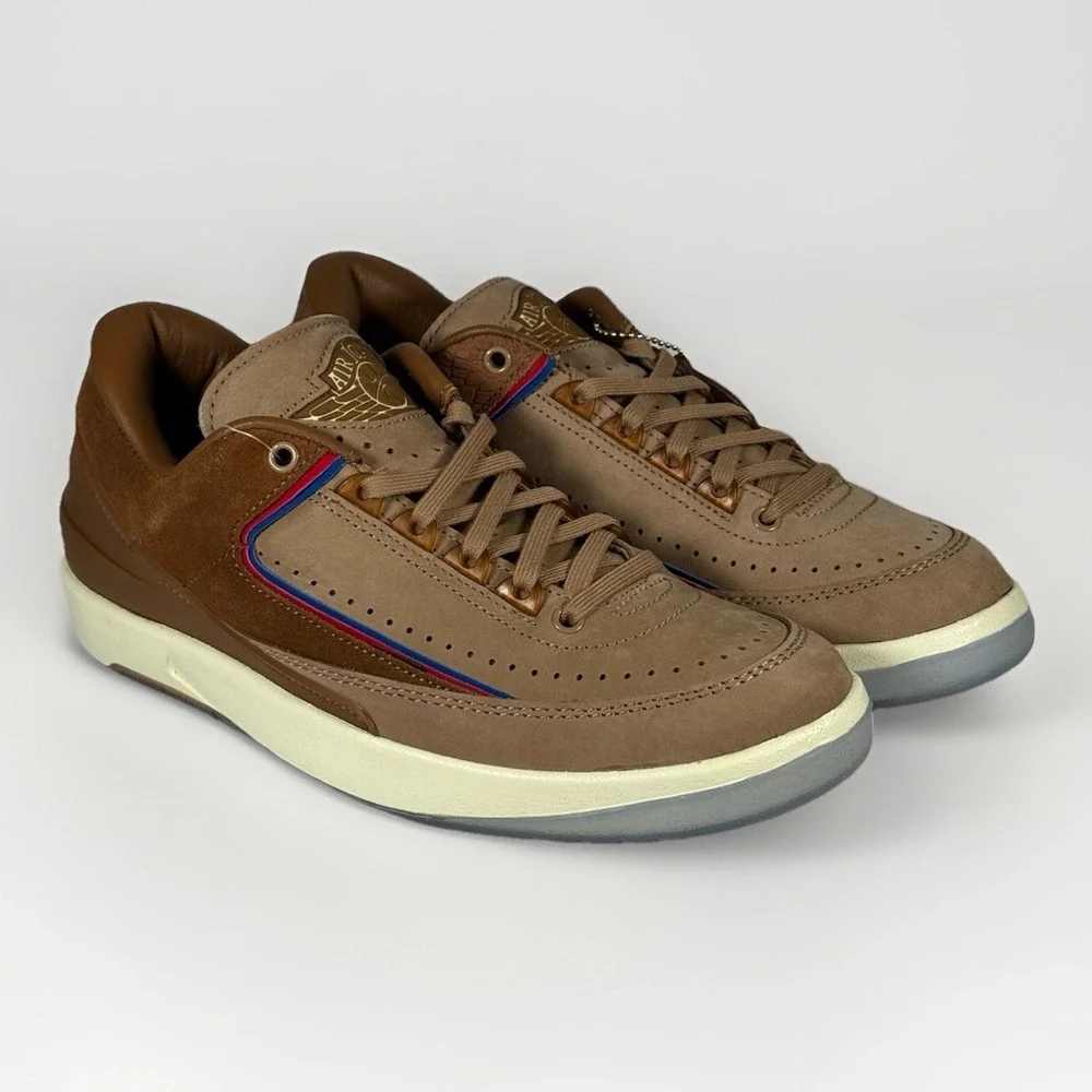 Air Jordan 2 Low 'Two 18 Detroit' Brown Rocky‎ Tan NEW men's 7.5 Nike 0227